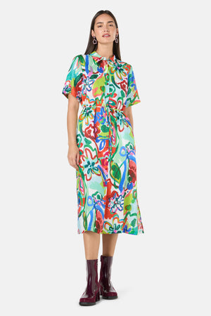 Gorman NZ - Abstract Flower Linen Dress - print