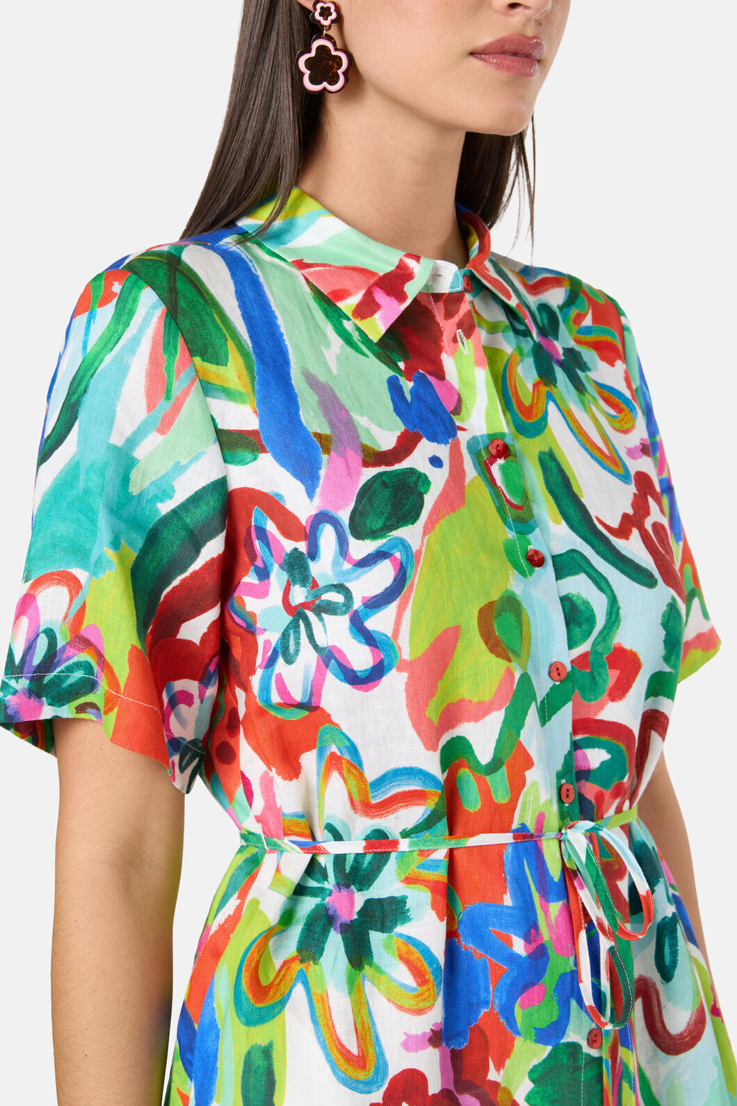 Gorman NZ - Abstract Flower Linen Dress - print
