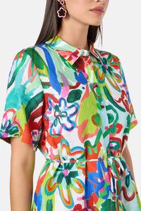 Gorman NZ - Abstract Flower Linen Dress - print
