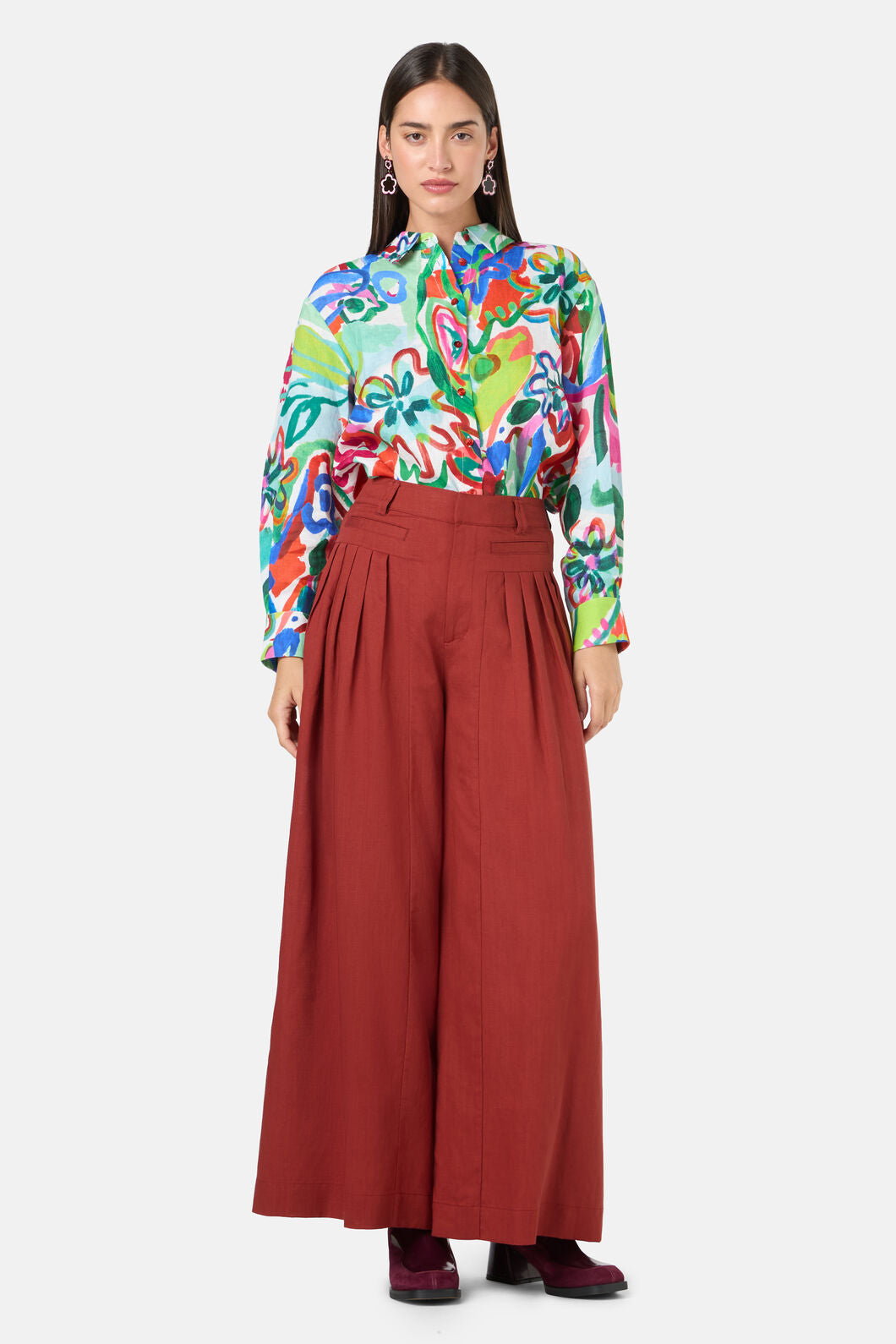 Gorman NZ - Abstract Flower Linen Shirt - print