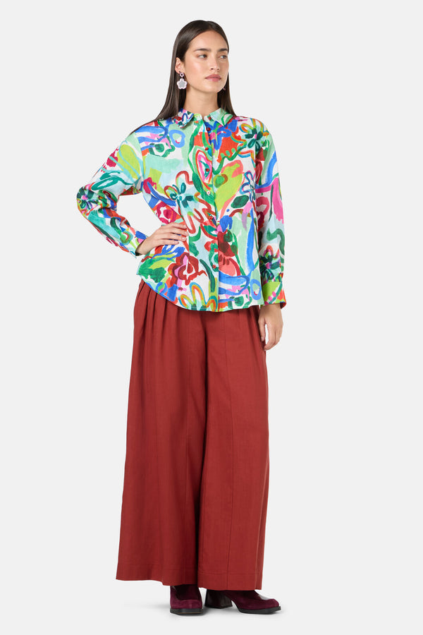 Gorman NZ - Abstract Flower Linen Shirt - print