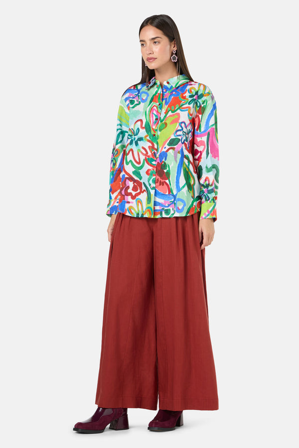 Gorman NZ - Abstract Flower Linen Shirt - print