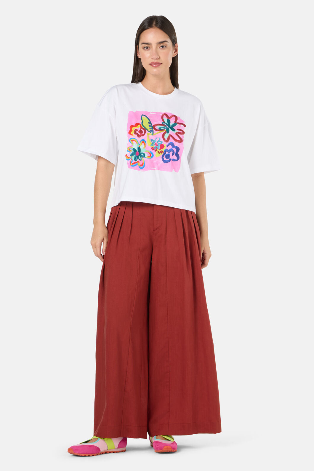 Gorman NZ - Abstract Flower Emb RelaxedTee - print