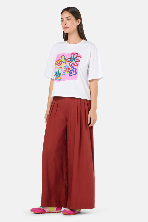 Gorman NZ - Abstract Flower Emb RelaxedTee - print