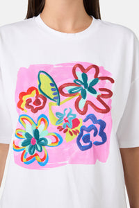 Gorman NZ - Abstract Flower Emb RelaxedTee - print