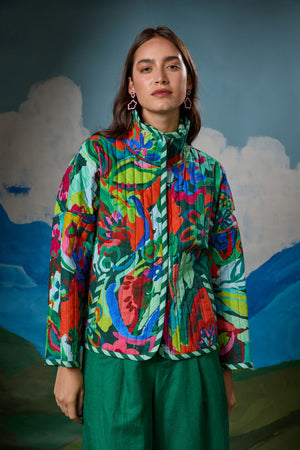 Gorman NZ - Abstract Flower Quilted Jacket - print