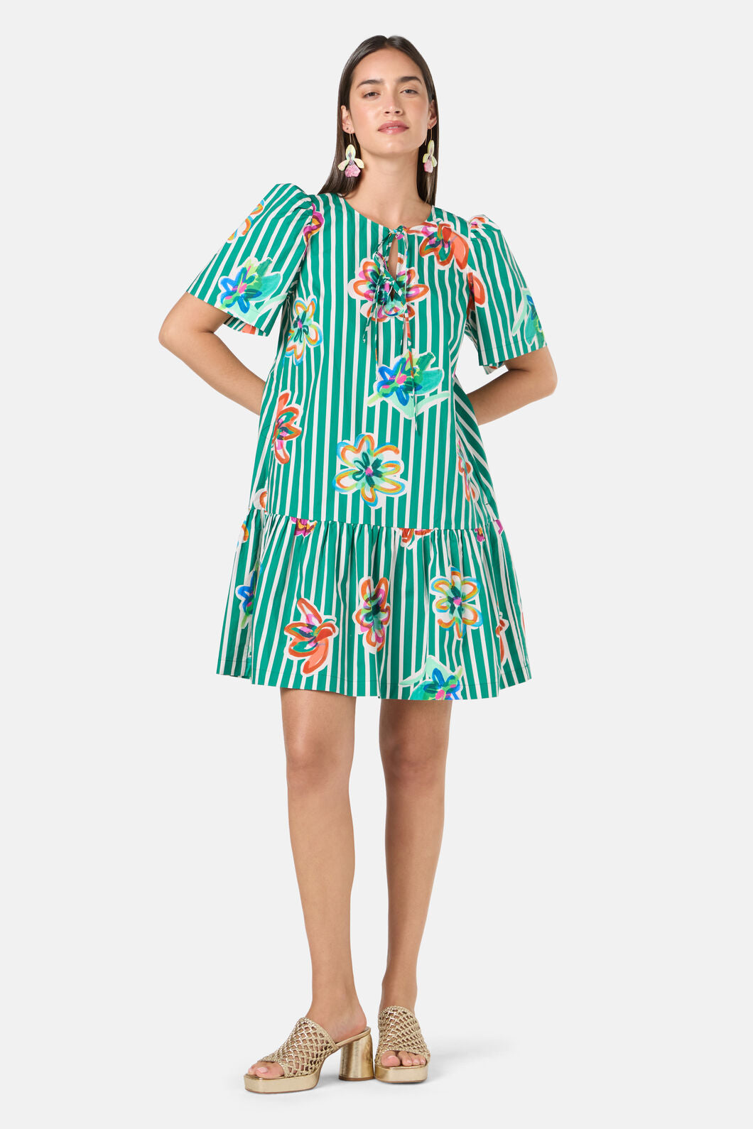 Gorman NZ - Abstract Flower Tie SmockDress - print