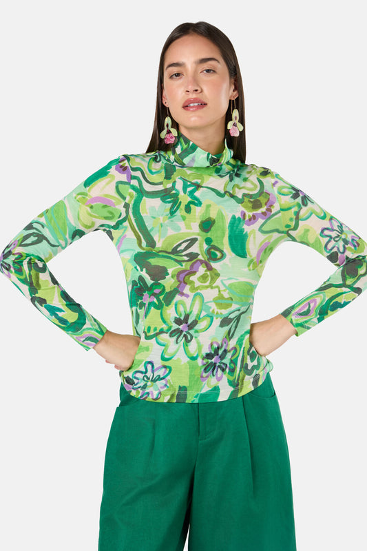 Gorman NZ - Abstract Flower Merino Polo - print