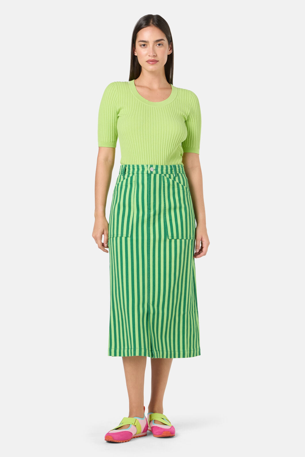 Gorman NZ - Linea Stripe Denim Skirt - stripe