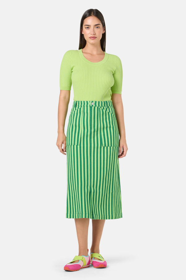 Gorman NZ - Linea Stripe Denim Skirt - stripe