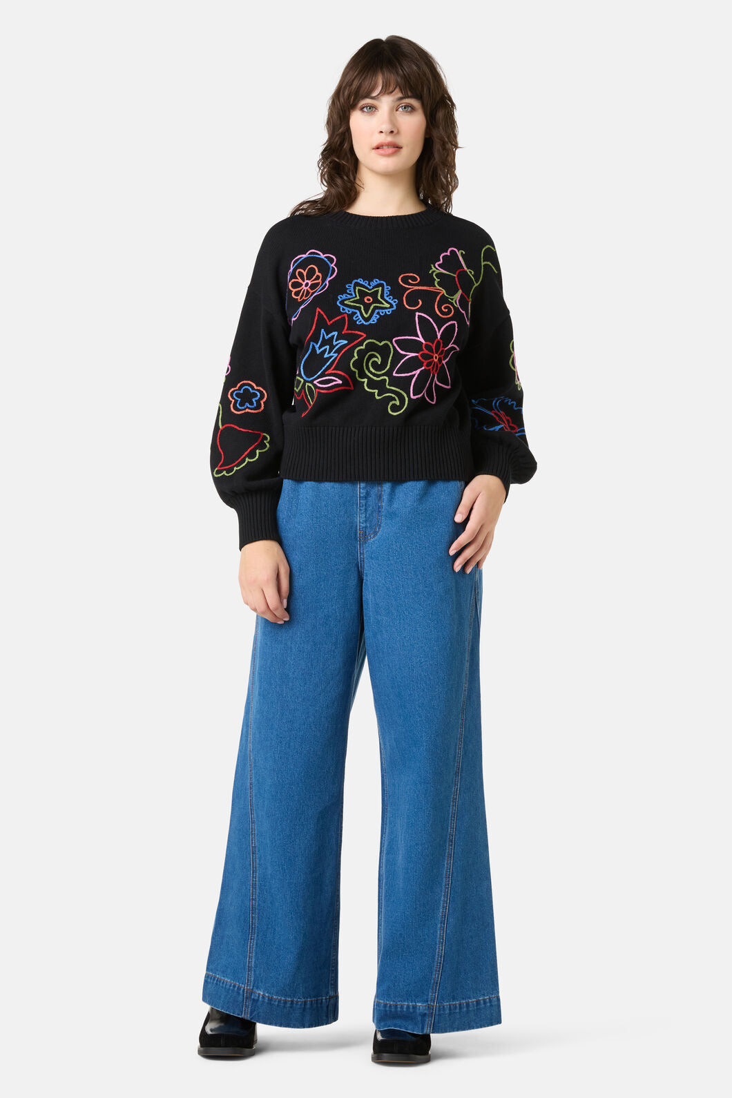 Gorman NZ - Paisley Embroidered Jumper - black