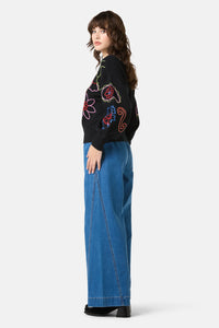 Gorman NZ - Paisley Embroidered Jumper - black