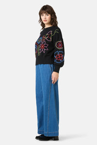 Gorman NZ - Paisley Embroidered Jumper - black