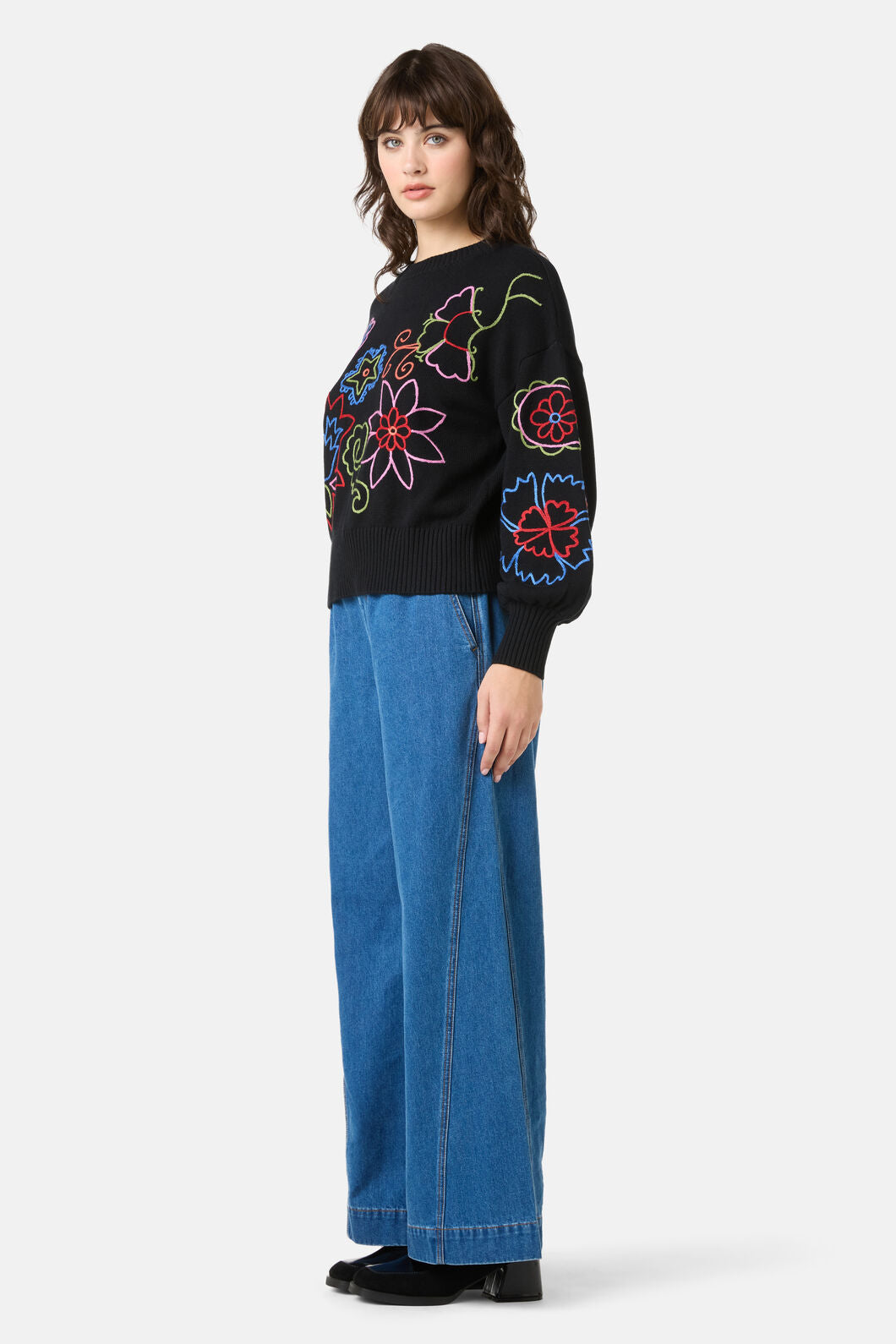 Gorman NZ - Paisley Embroidered Jumper - black