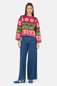 Gorman NZ - Blooming Stripe Cotton Jumper - multi