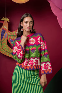 Gorman NZ - Blooming Stripe Cotton Jumper - multi