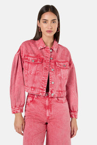 Gorman NZ - Fadeaway Acid Wash DenimJacket - pink