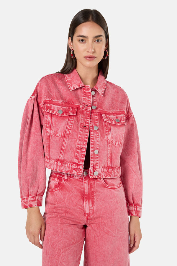 Gorman NZ - Fadeaway Acid Wash DenimJacket - pink