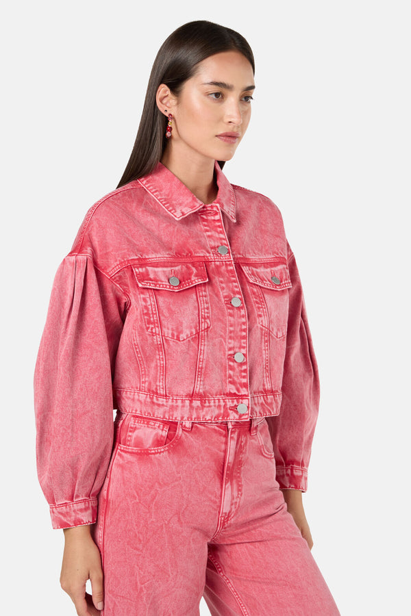 Gorman NZ - Fadeaway Acid Wash DenimJacket - pink