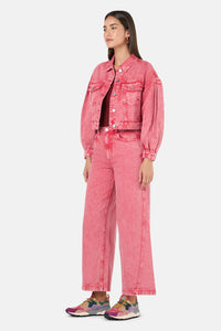 Gorman NZ - Fadeaway Acid Wash DenimJacket - pink