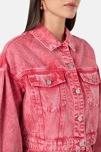 Gorman NZ - Fadeaway Acid Wash DenimJacket - pink