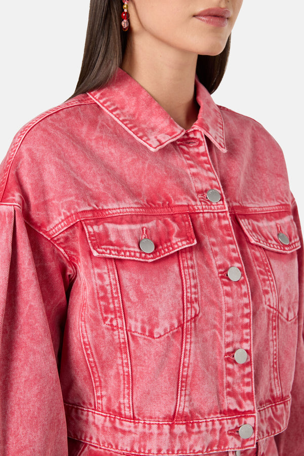 Gorman NZ - Fadeaway Acid Wash DenimJacket - pink