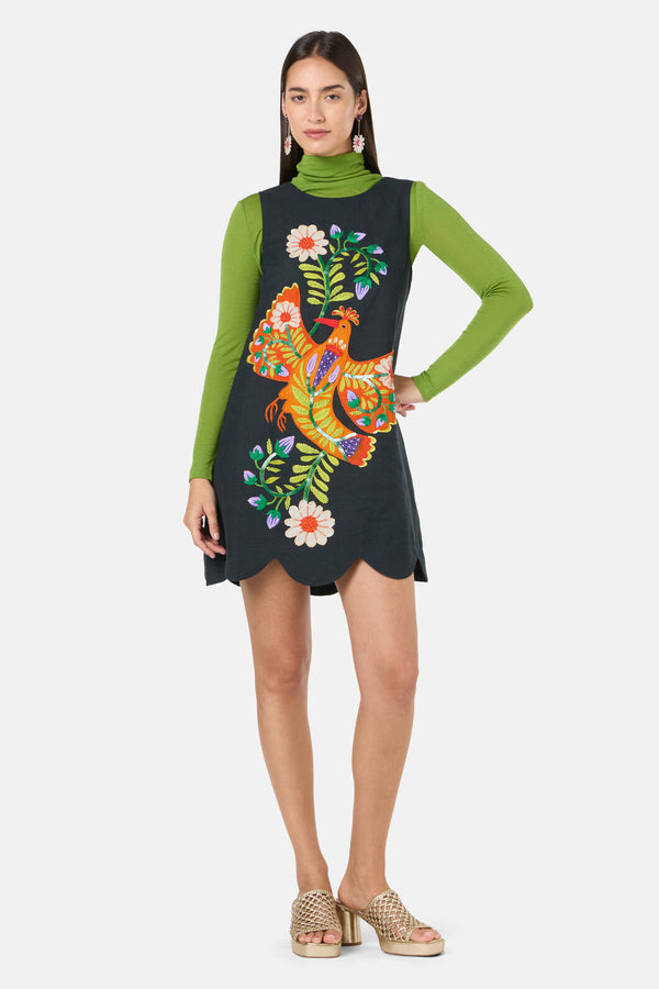 Gorman NZ - Blooming Bird Emb Shift Dress - black