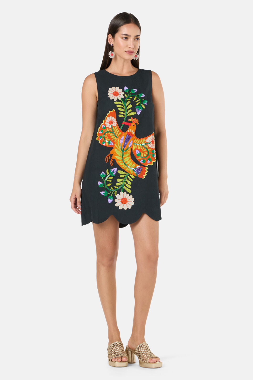 Gorman NZ - Blooming Bird Emb Shift Dress - black