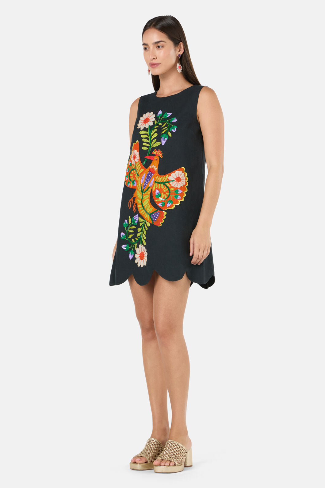 Gorman NZ - Blooming Bird Emb Shift Dress - black