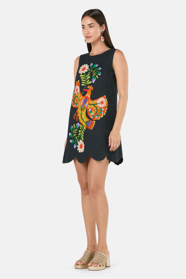 Gorman NZ - Blooming Bird Emb Shift Dress - black