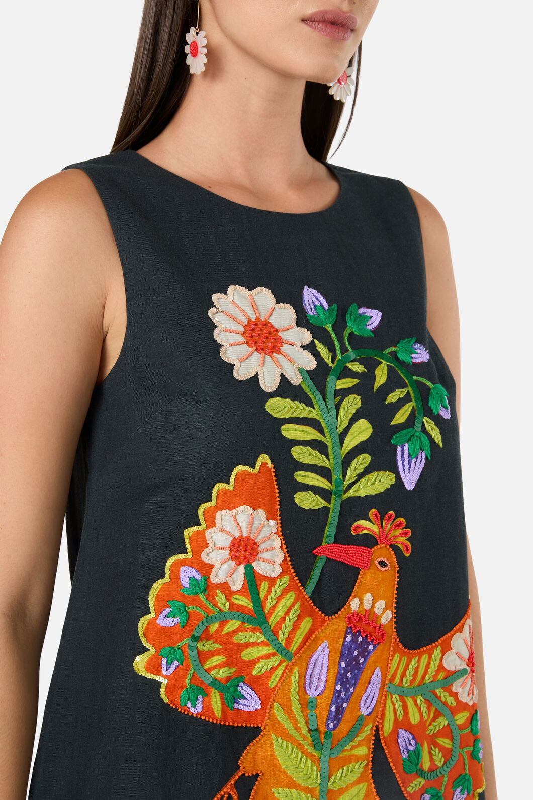 Gorman NZ - Blooming Bird Emb Shift Dress - black