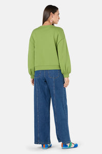 Gorman NZ - Blooming Bird Embroidered Swea - green