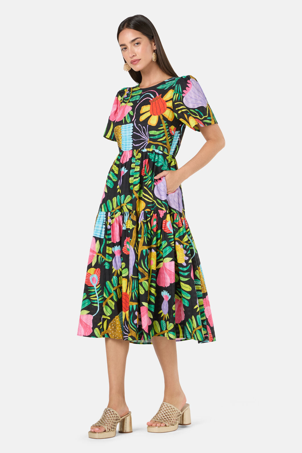 Gorman NZ - Whimsical Blooms Tiered Dress - print