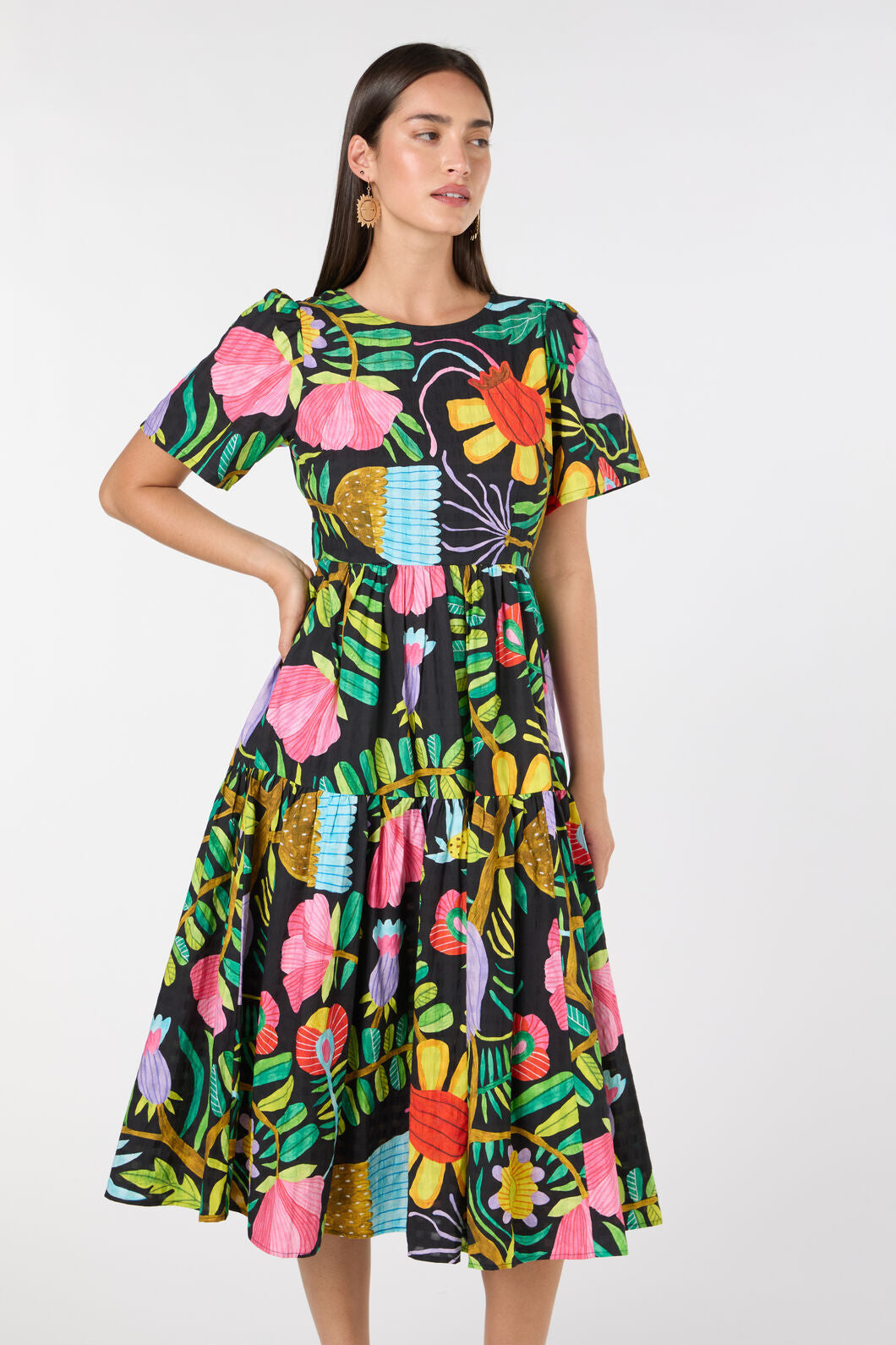 Gorman NZ - Whimsical Blooms Tiered Dress - print