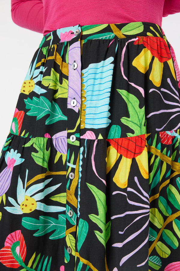 Gorman NZ - Whimsical Blooms Midi Skirt - print