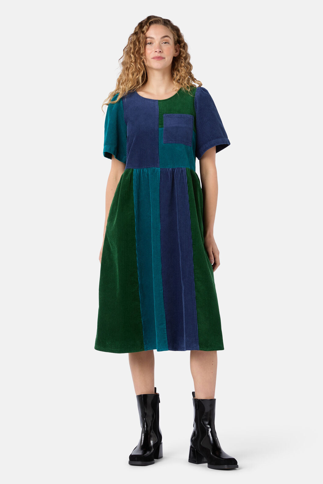 Gorman NZ - Puzzle Spliced Corduroy Dress - multi