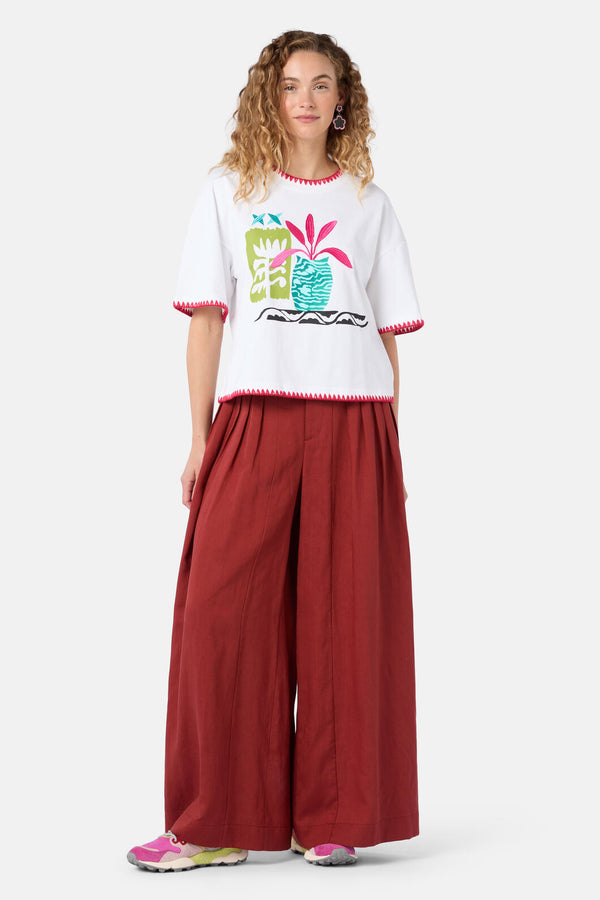 Gorman NZ - Morocco Embroidered RelaxedTee - white