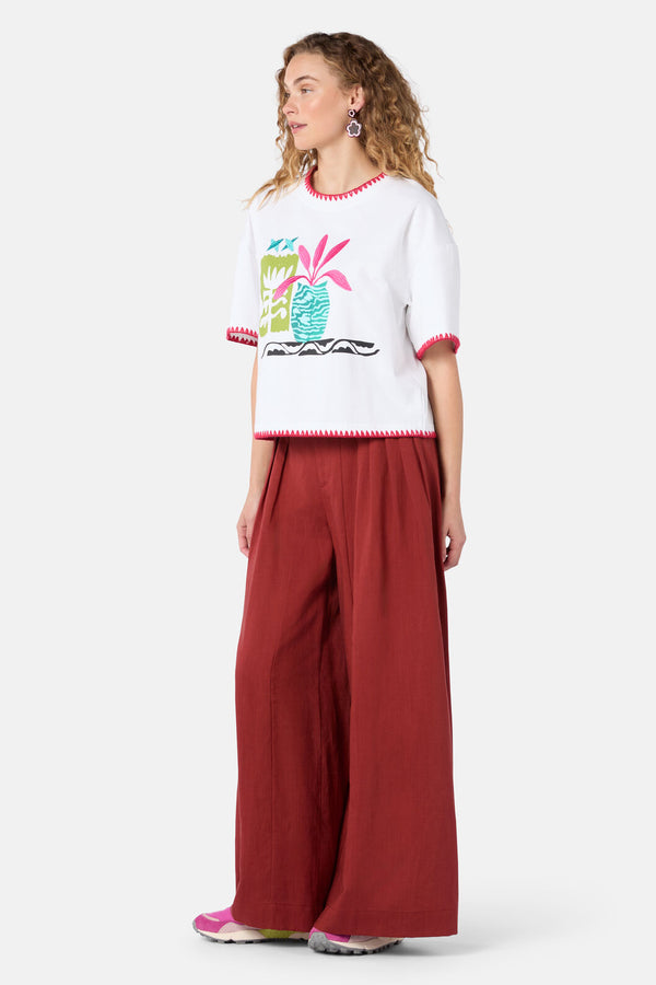 Gorman NZ - Morocco Embroidered RelaxedTee - white