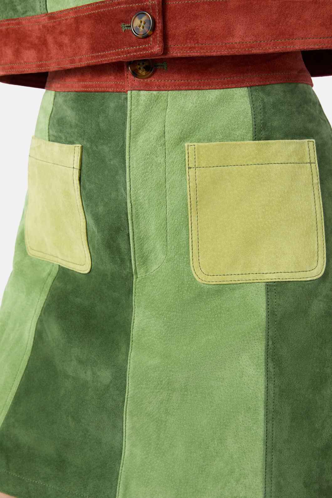 Gorman NZ - 70’s Patch Suede Skirt - multi