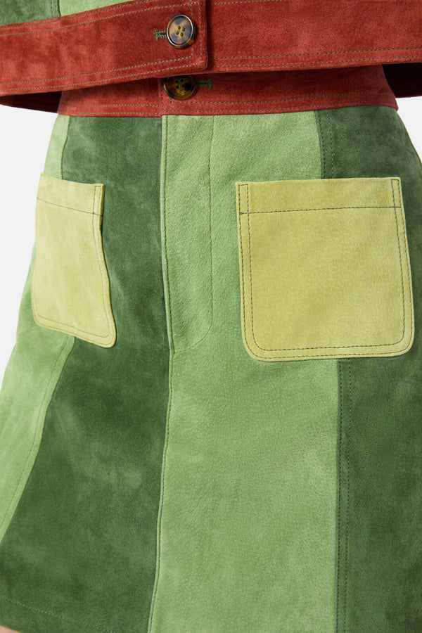 Gorman NZ - 70’s Patch Suede Skirt - multi