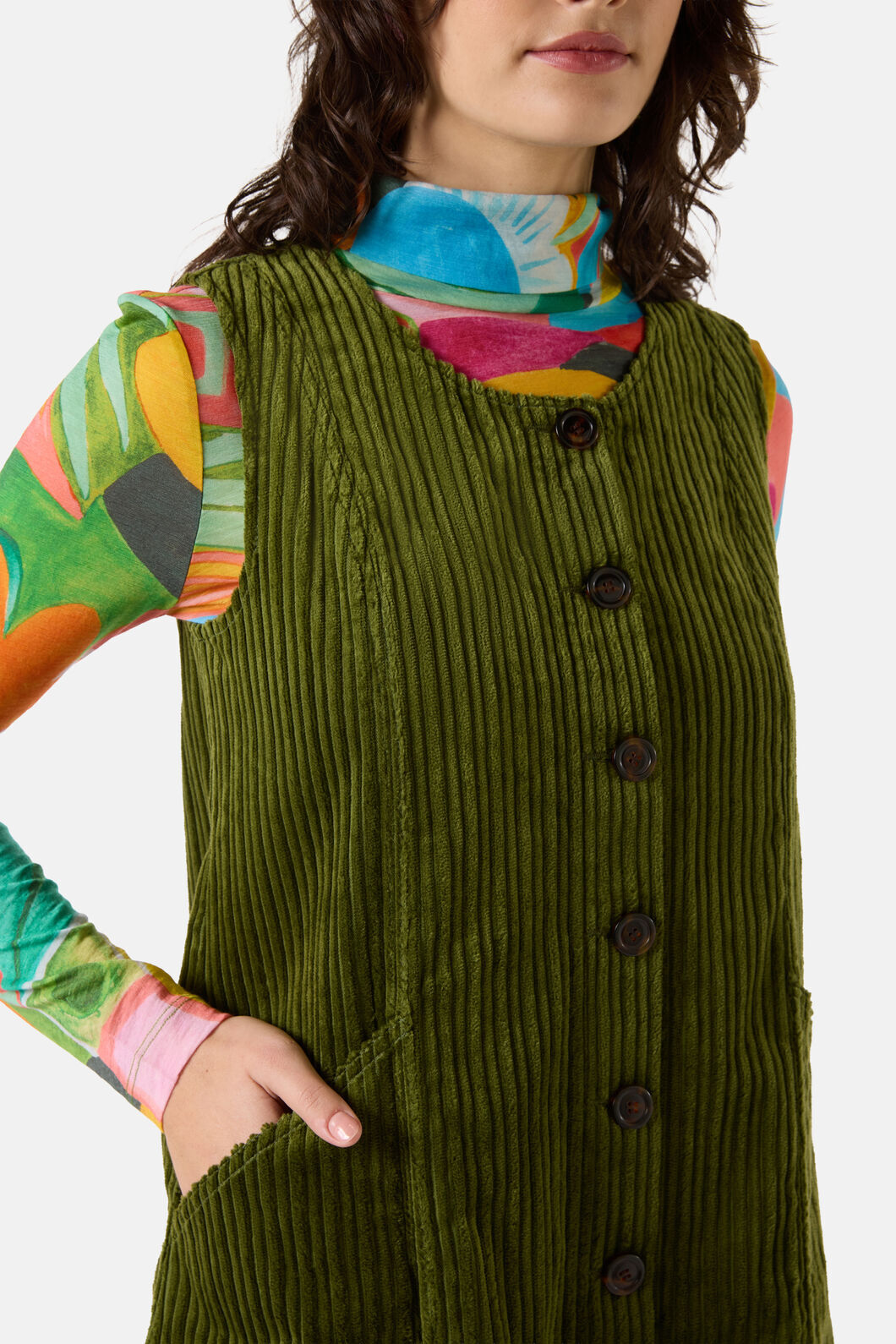 Gorman NZ - Pesto Cord Pinafore - green