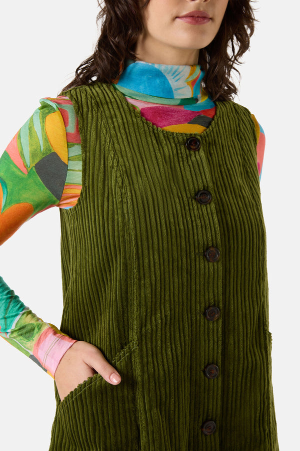 Gorman NZ - Pesto Cord Pinafore - green