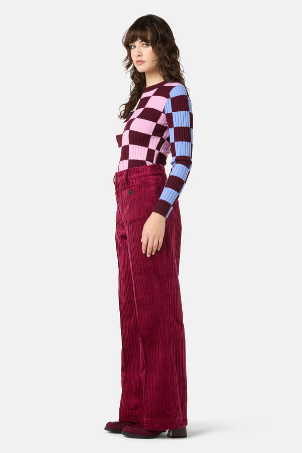 Gorman NZ - Pesto Chilli Cord Pant - burgundy