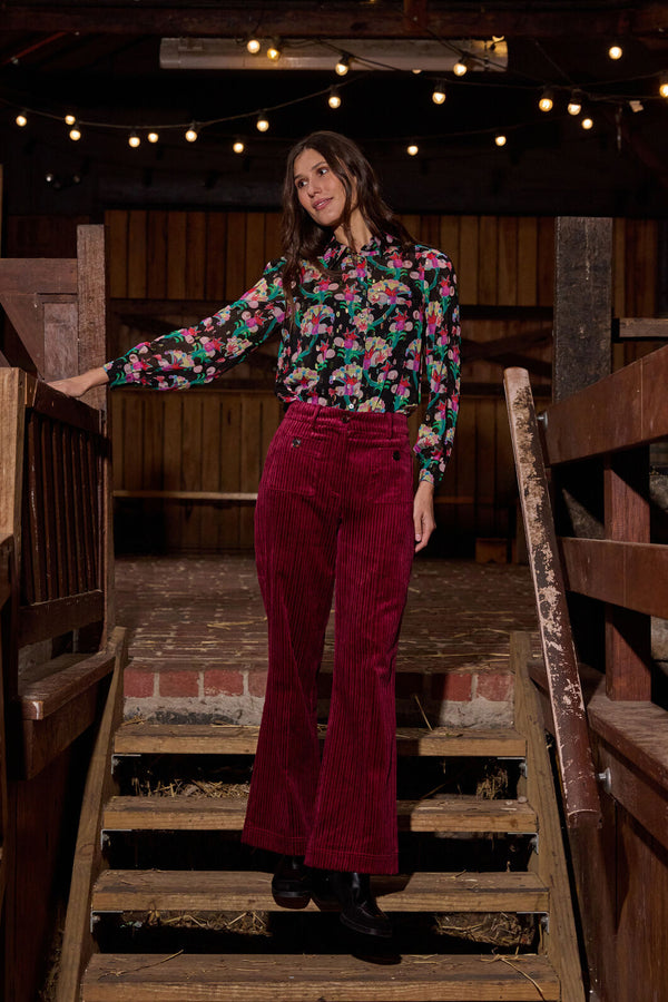 Gorman NZ - Pesto Chilli Cord Pant - burgundy