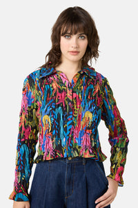 Gorman NZ - Night Garden Shirred Top - print