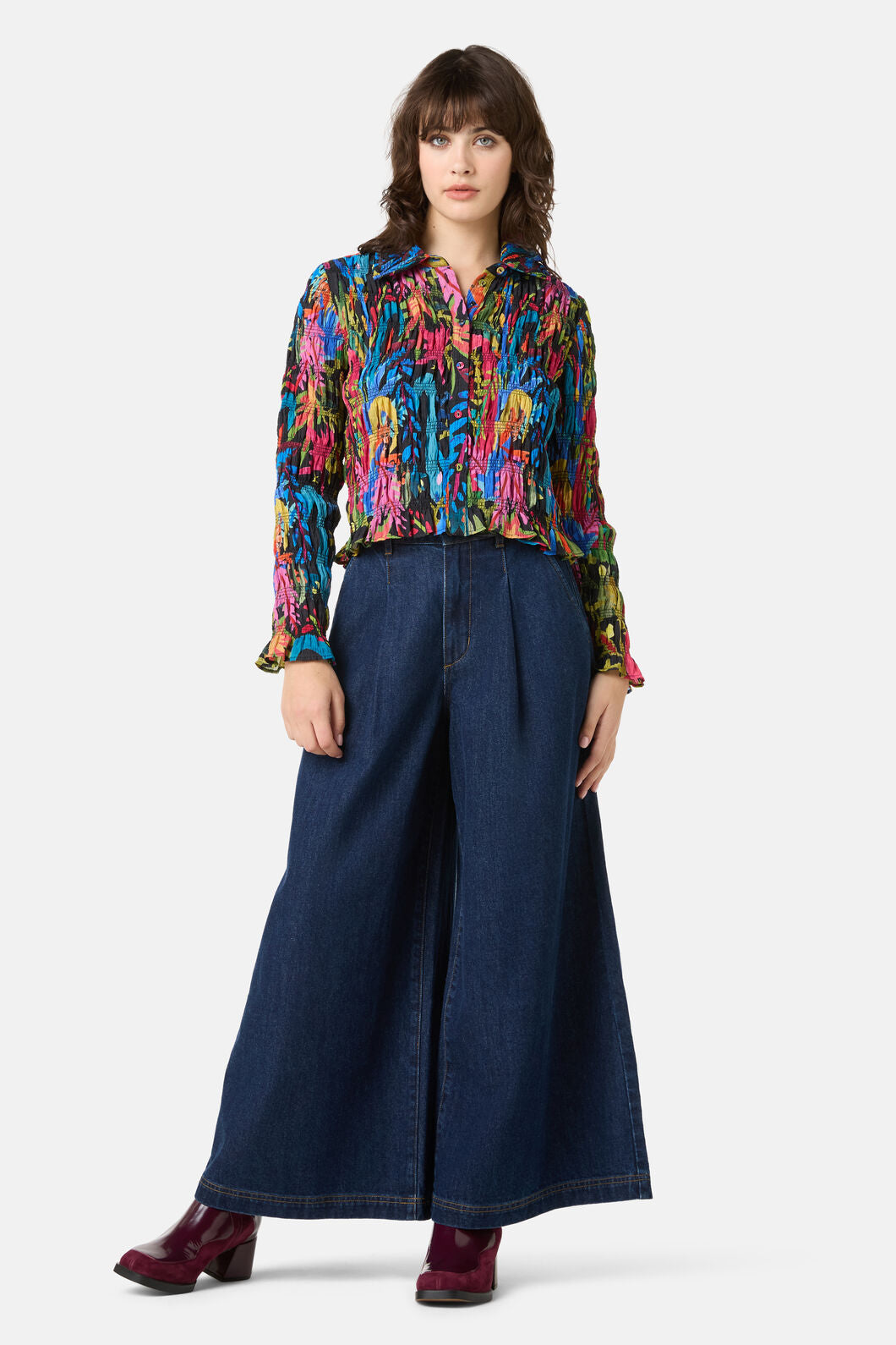 Gorman NZ - Night Garden Shirred Top - print