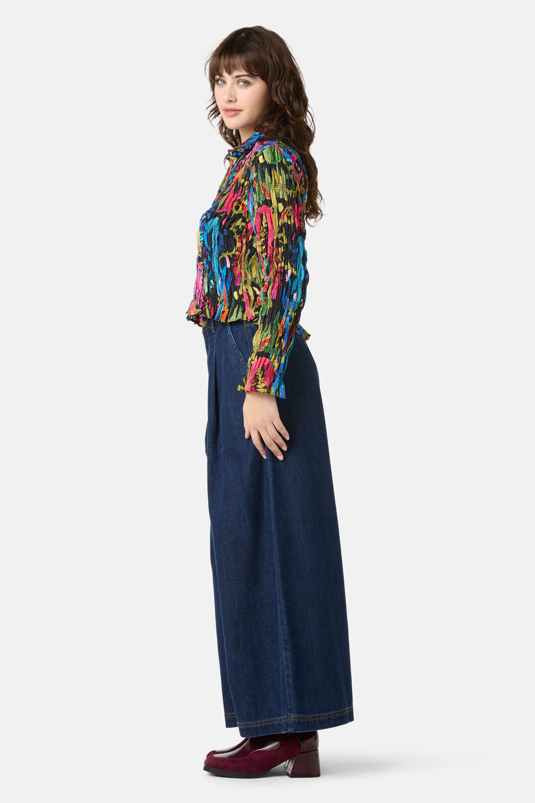 Gorman NZ - Night Garden Shirred Top - print