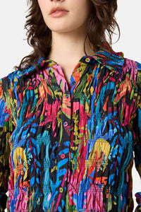 Gorman NZ - Night Garden Shirred Top - print
