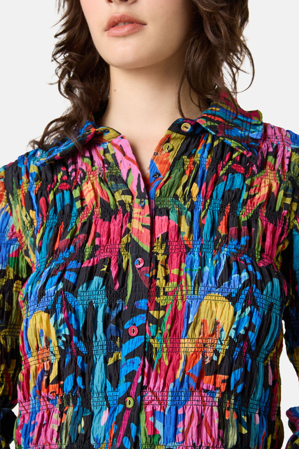 Gorman NZ - Night Garden Shirred Top - print