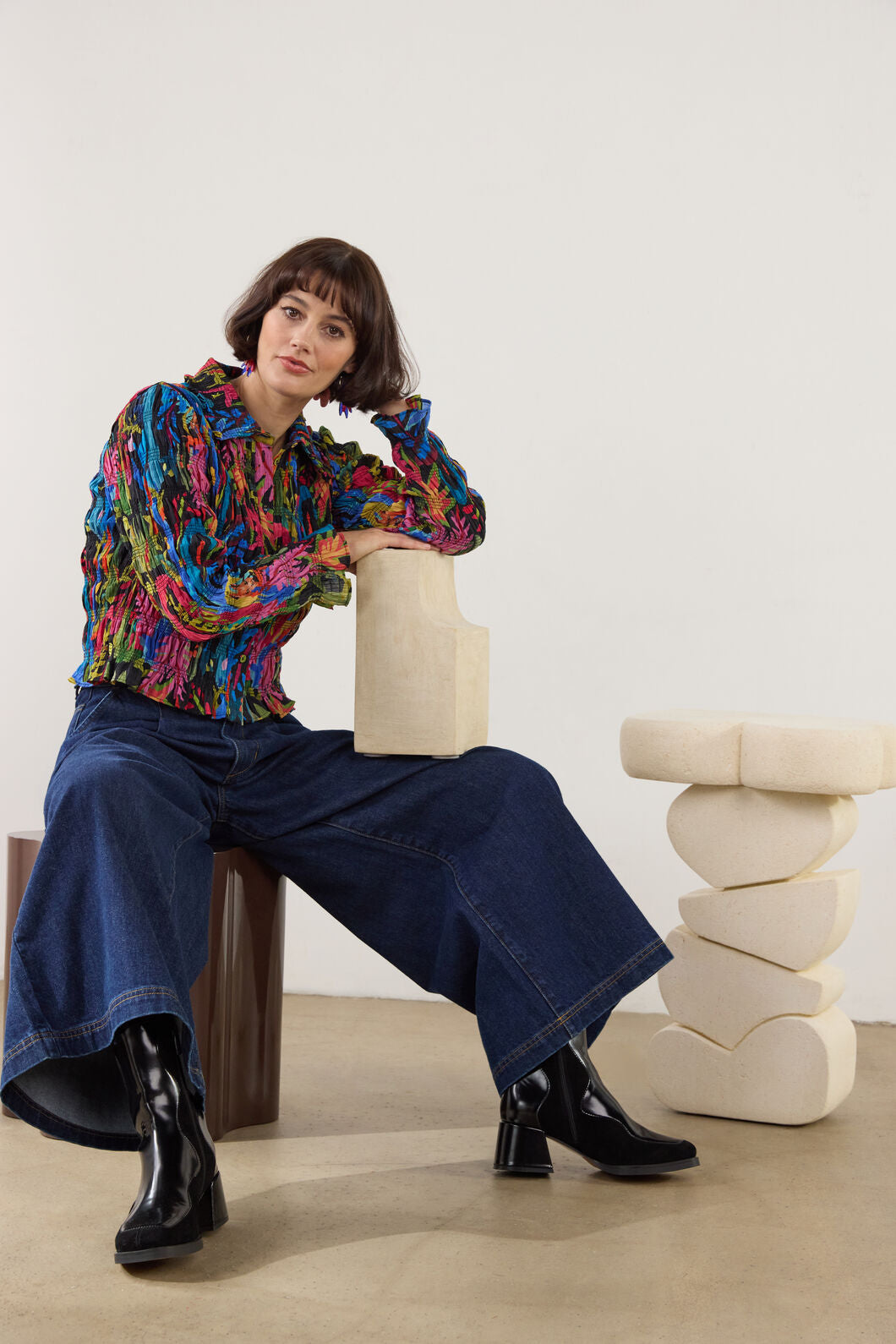 Gorman NZ - Night Garden Shirred Top - print